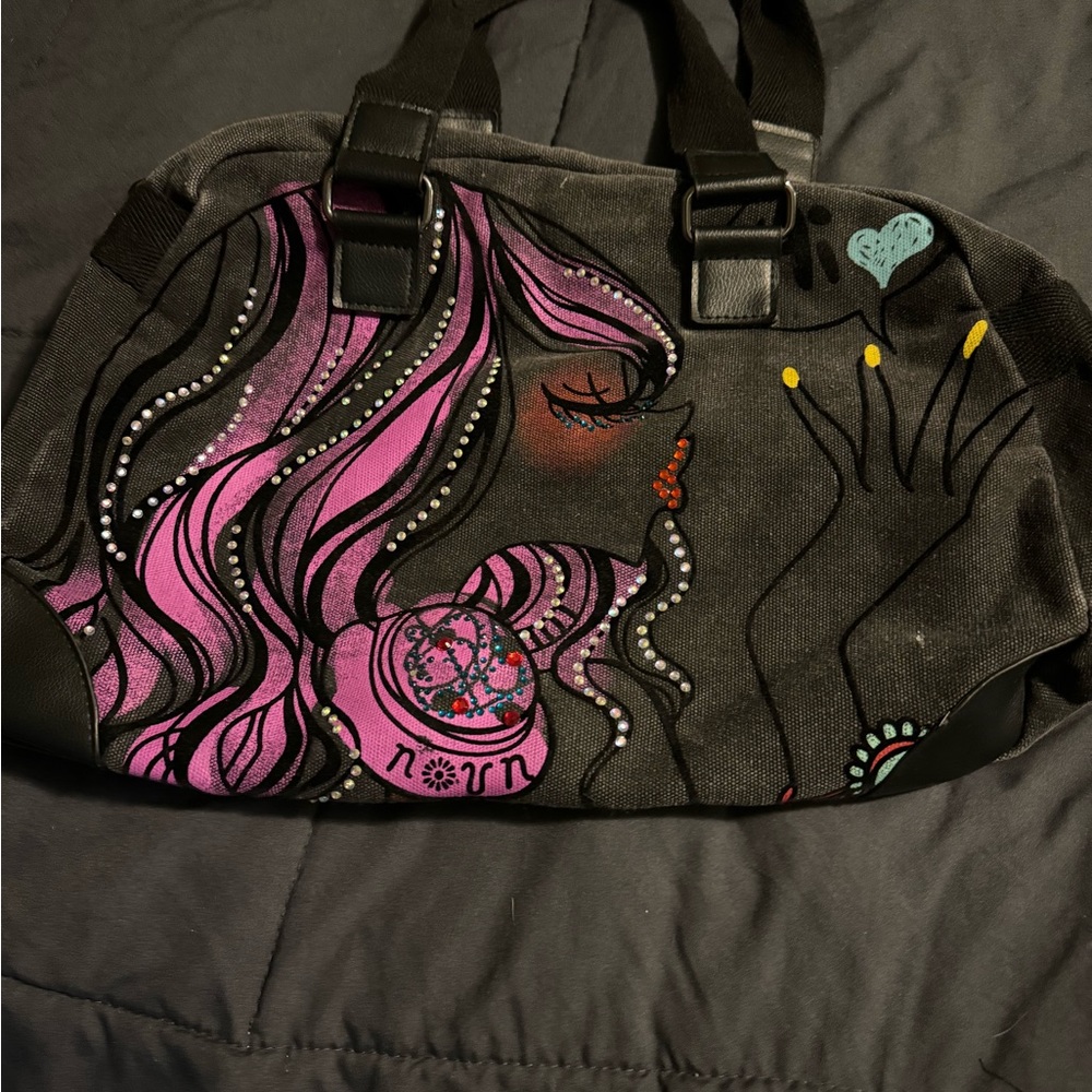 Fashion face denim purse